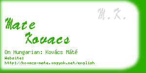 mate kovacs business card